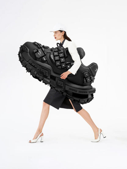 Black Chunky Keyboard Dad Sneakers