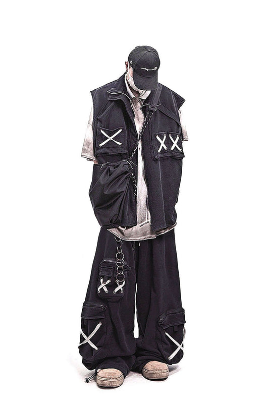 UUCSCC Retro Multi-Pocket Wide-Leg Cargo Pants
