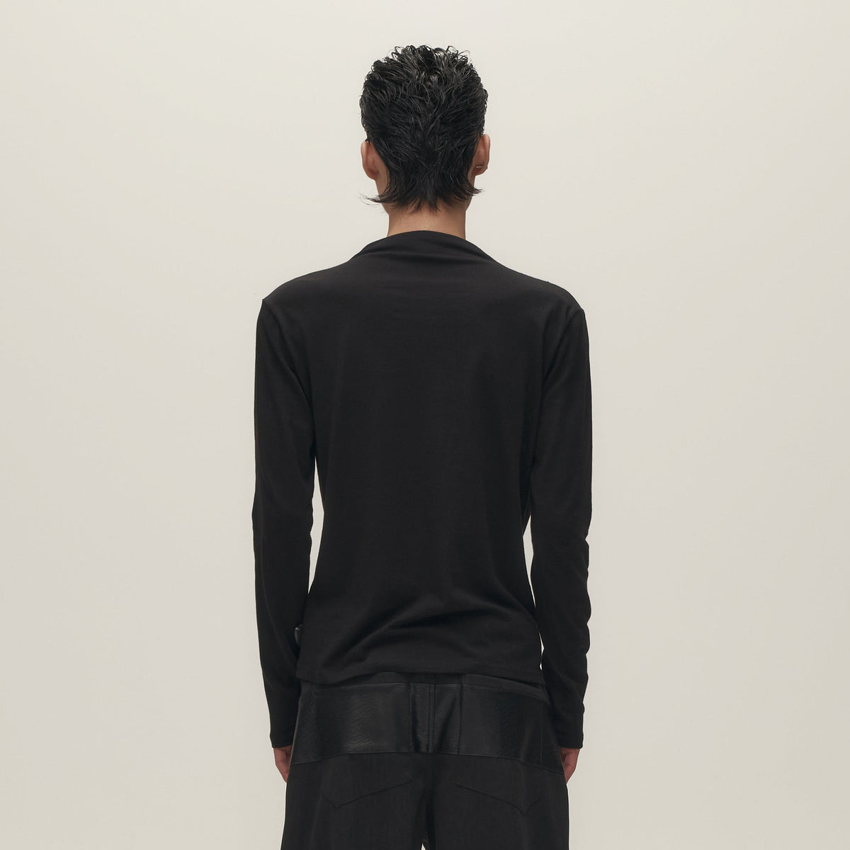 SAVAGEGROWTHWORLD Asymmetrical Drape Long-Sleeve Tee