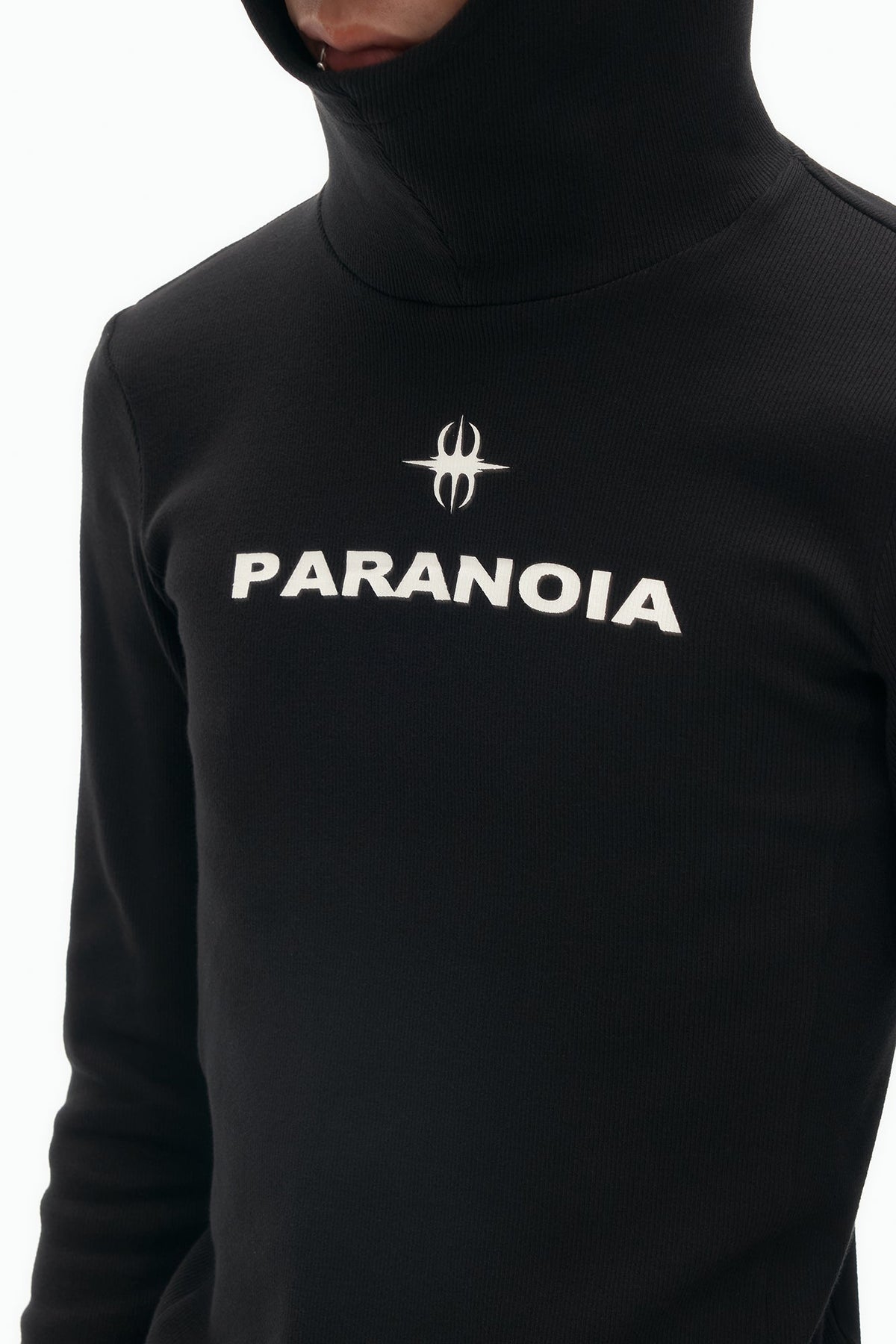 SAVAGEGROWTHWORLD Paranoia Graphic Balaclava Slim Hoodie