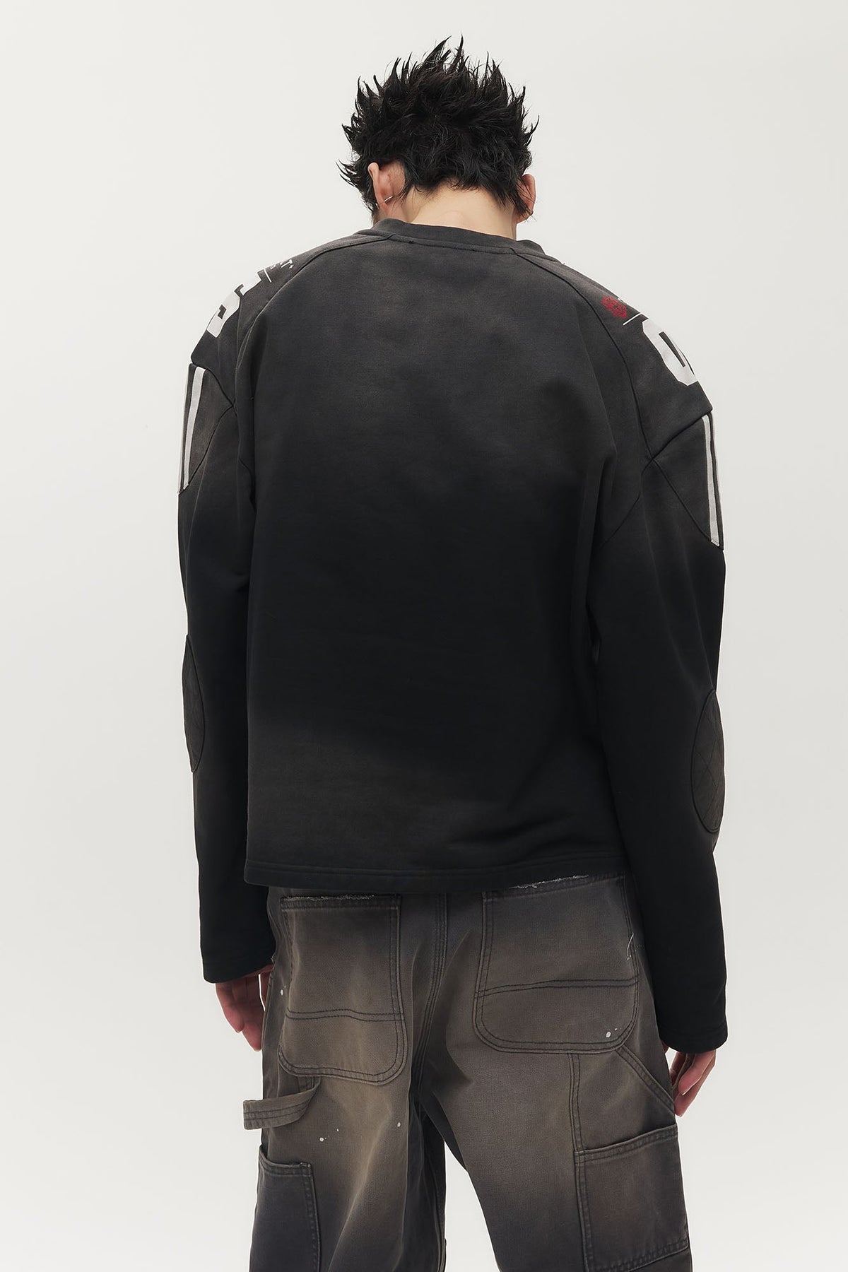 SAVAGEGROWTHWORLD Athletic Distressed Patch Sweatshirt
