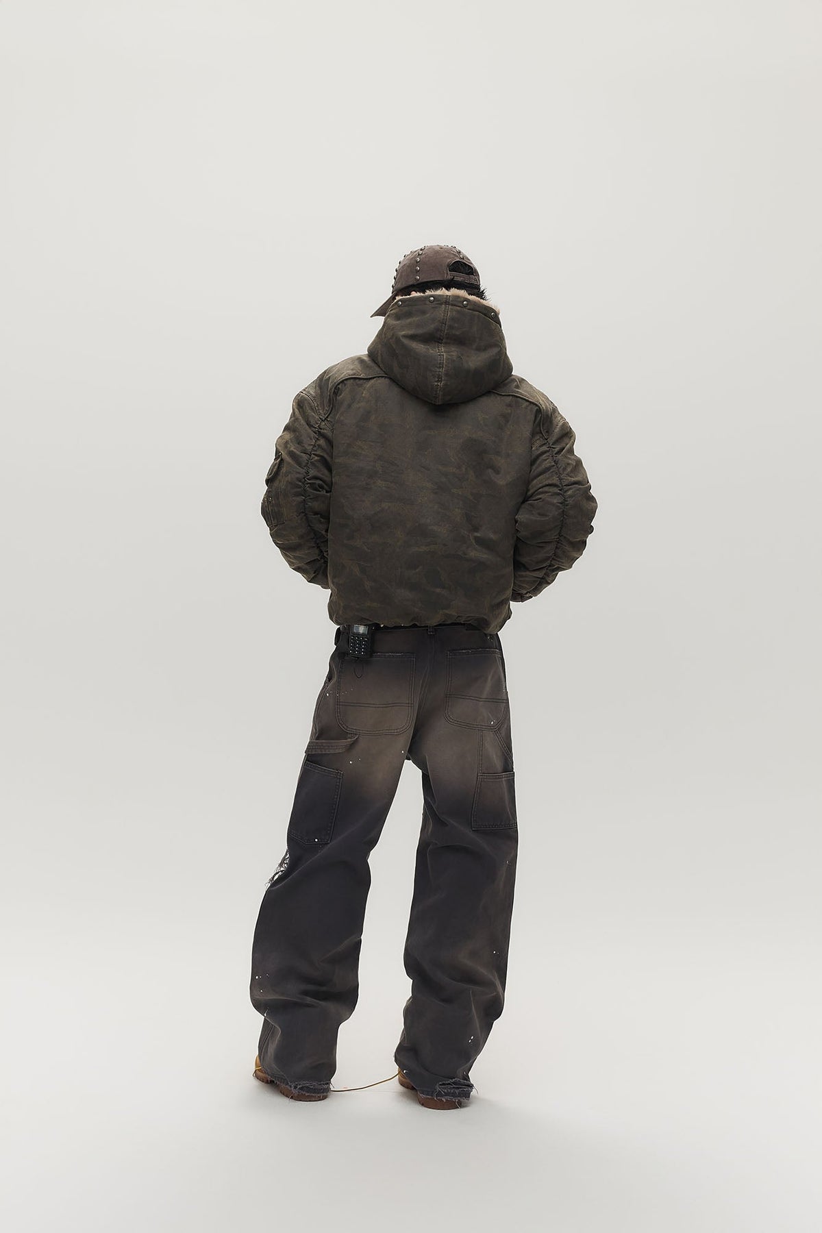 SAVAGEGROWTHWORLD Camo Faux Fur Lining Bomber Jacket