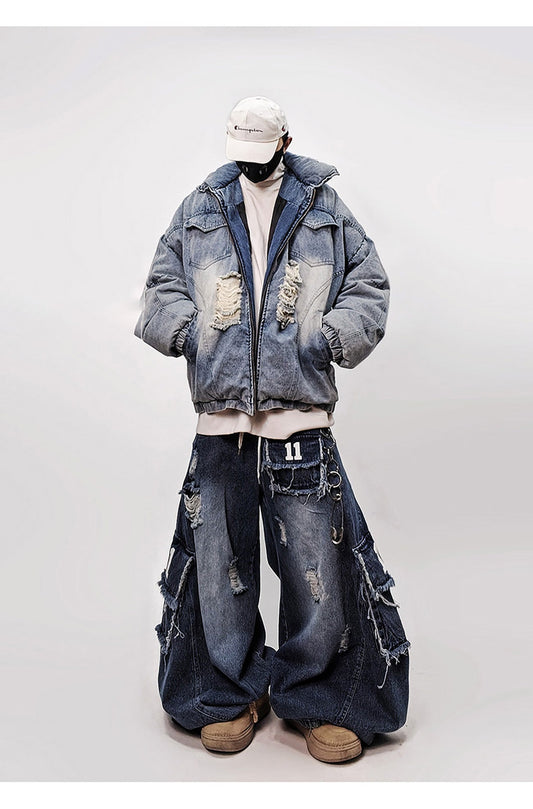 UUCSCC Retro Wide-Leg Straight Cargo Jeans