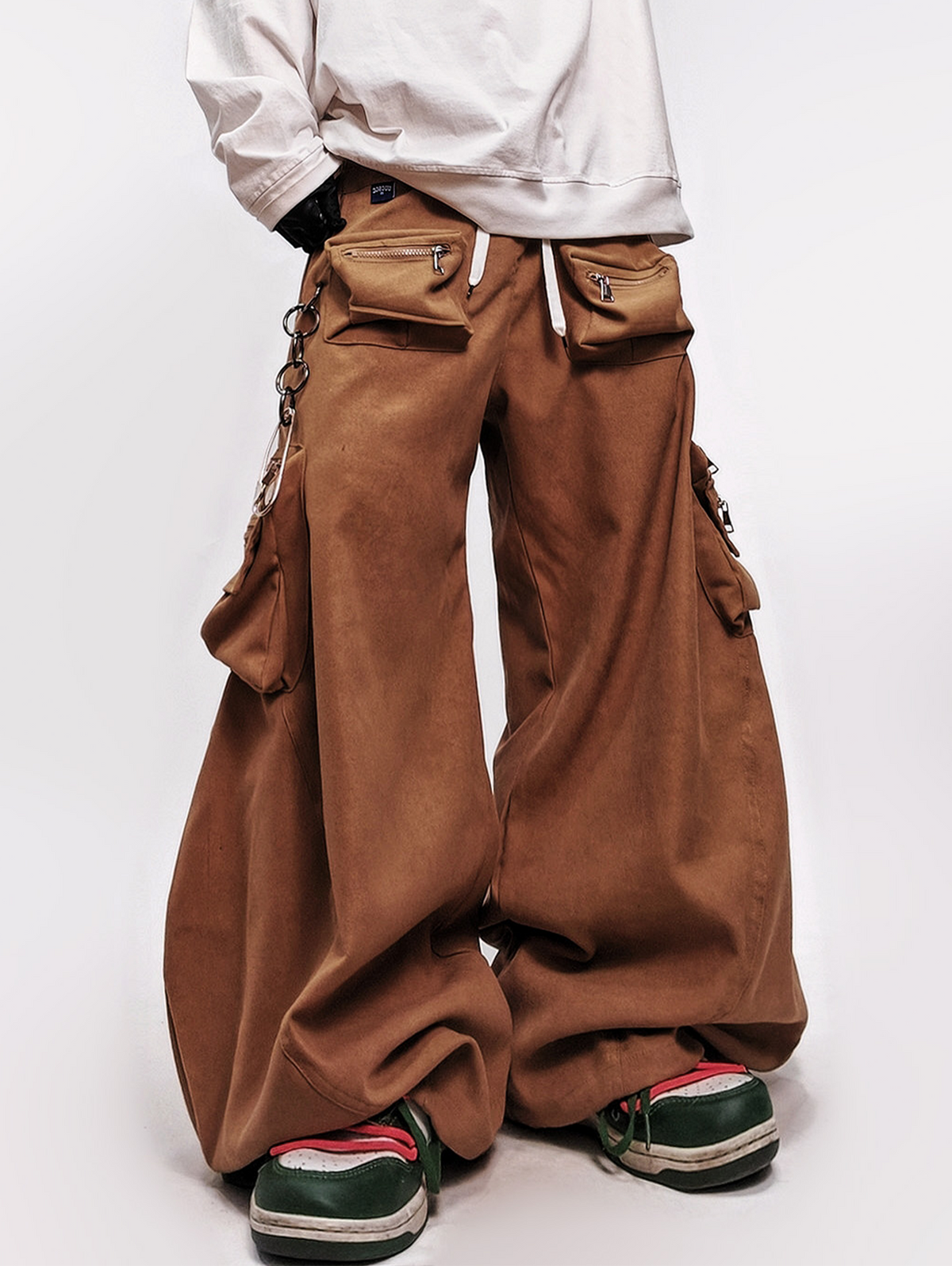 UUCSCC Curved Multi-Pocket Wide-Leg Cargo Pants
