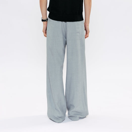 KREATE Pleated Pinstripe Wide-Leg Trousers