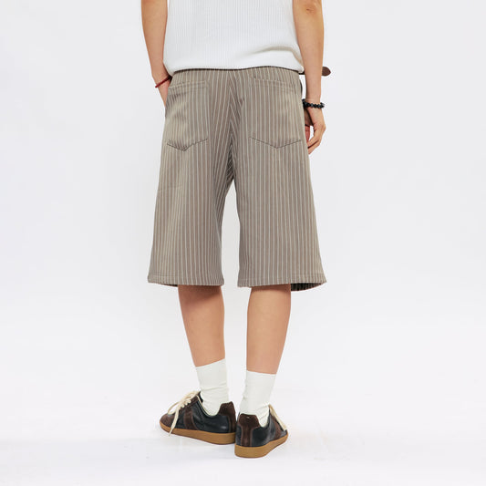 KREATE Pinstripe Pleated Suit Shorts