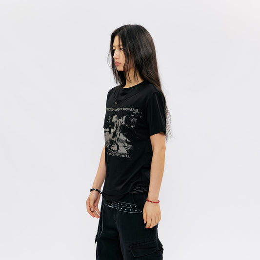 KREATE Faux-Layer Modal Henley Graphic Tee