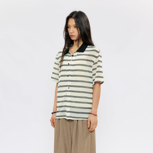 KREATE Stripe Knit Half Shirt