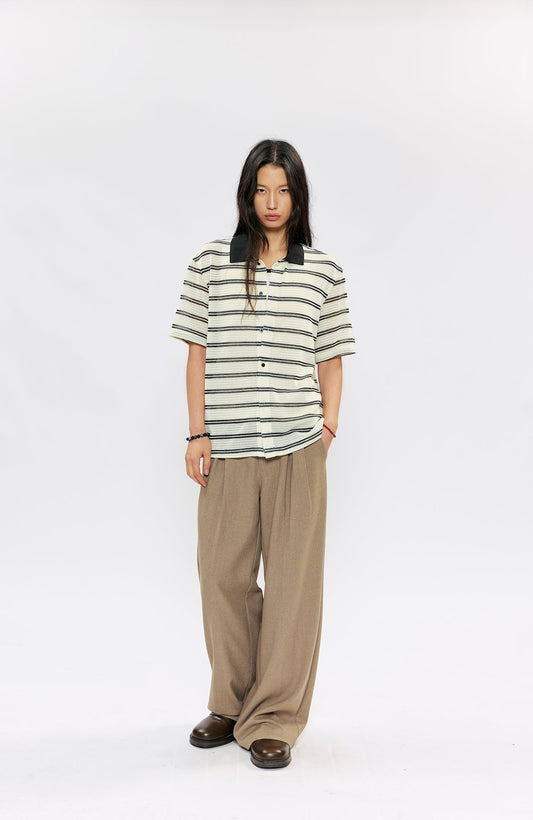KREATE Stripe Knit Half Shirt