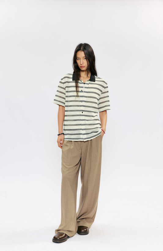 KREATE Stripe Knit Half Shirt