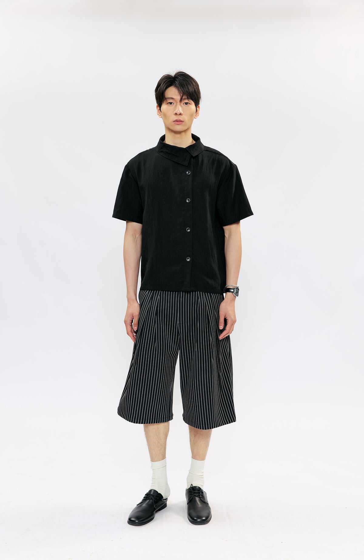 KREATE Pinstripe Pleated Suit Shorts