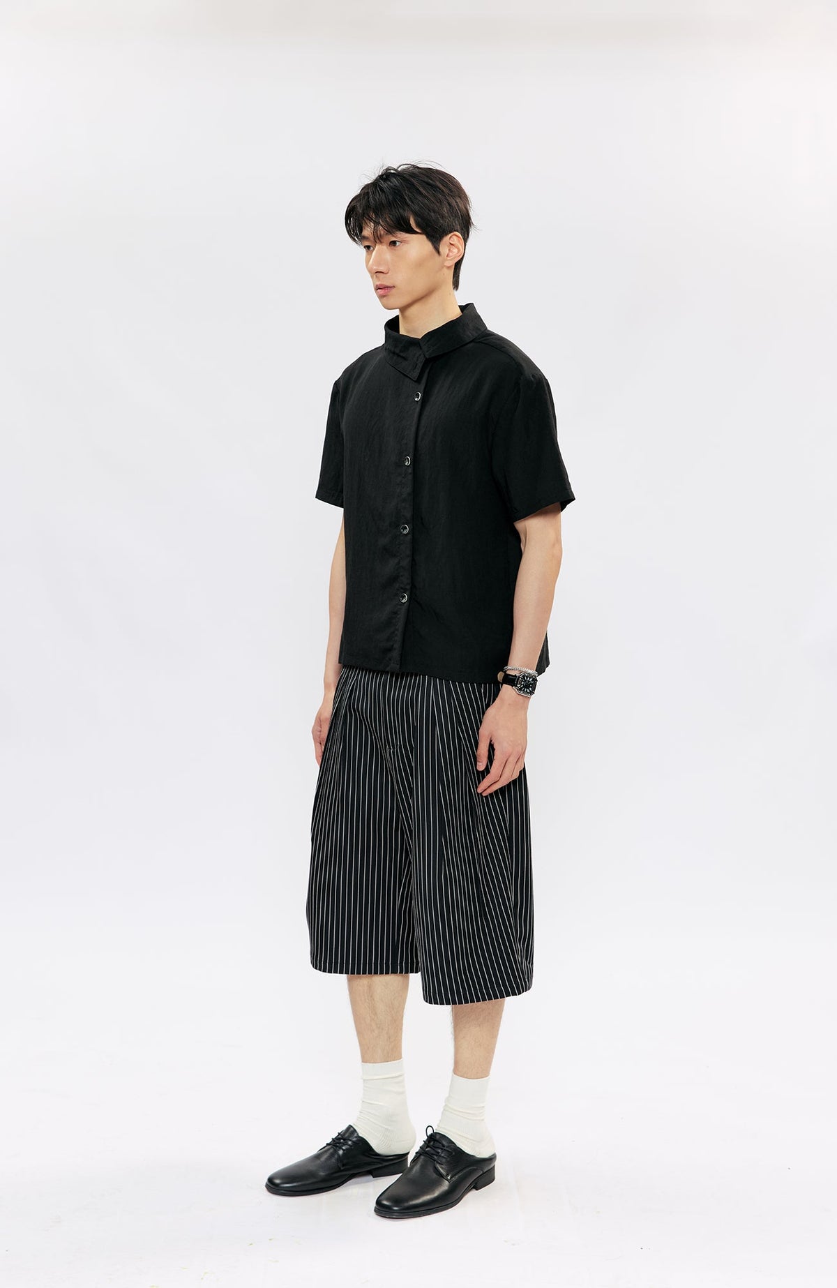 KREATE Pinstripe Pleated Suit Shorts