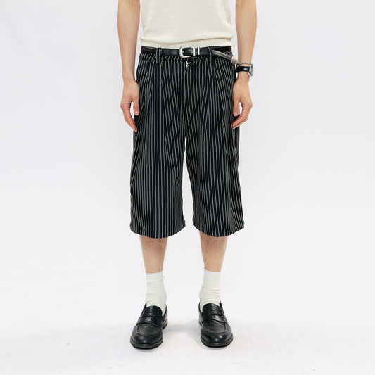 KREATE Pinstripe Pleated Suit Shorts