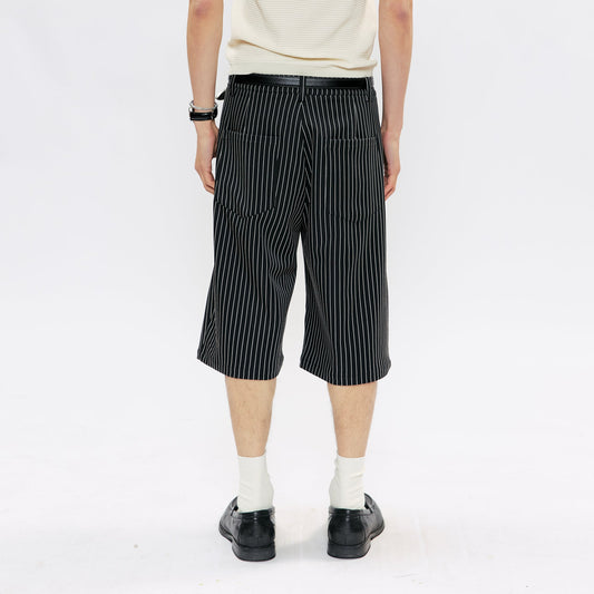 KREATE Pinstripe Pleated Suit Shorts