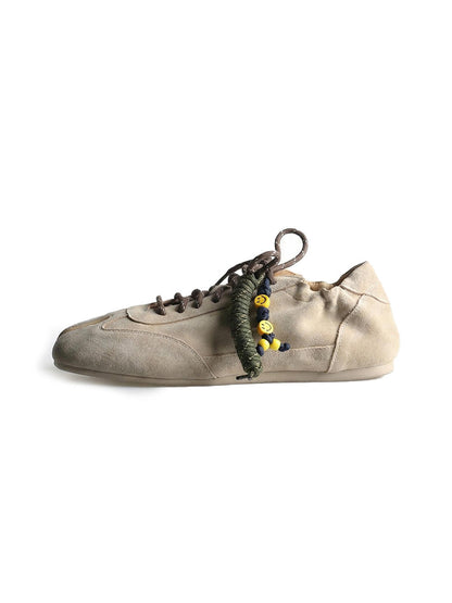 Khaki Suede Thin-Sole Tabi Sneakers