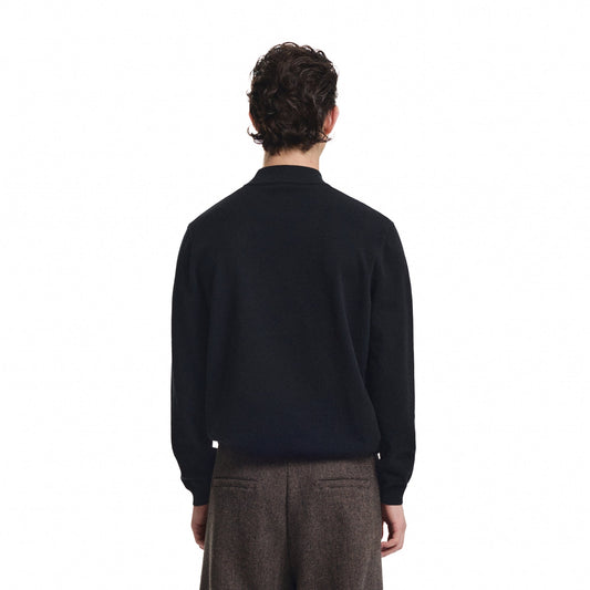 KREATE Curved Jacquard Half-Turtleneck Sweater
