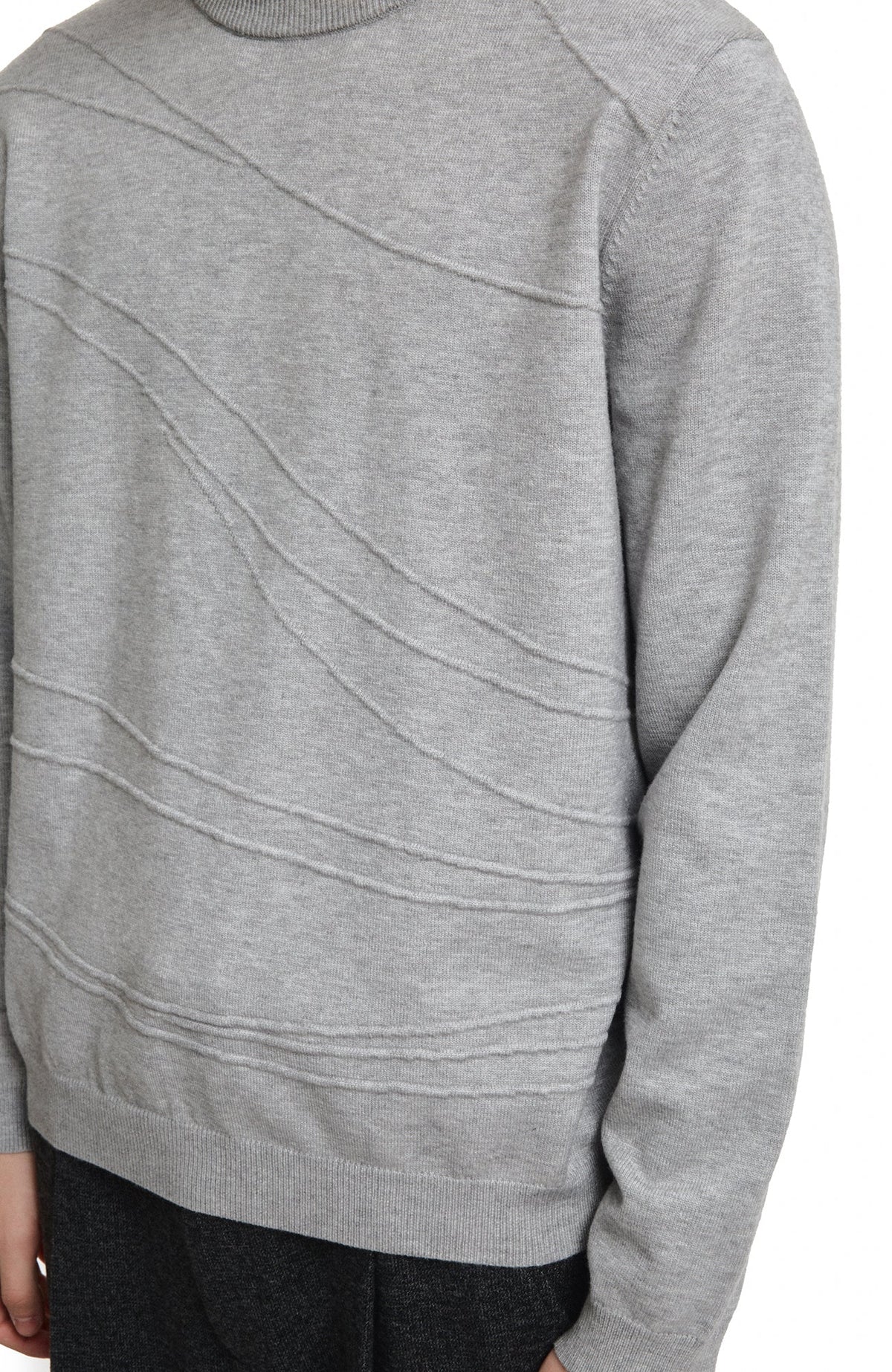 KREATE Curved Jacquard Half-Turtleneck Sweater