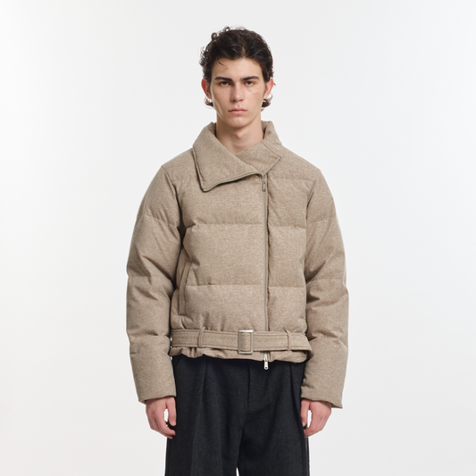 KREATE Asymmetrical Placket Multi-Collar Down Jacket