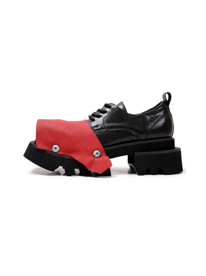 Black Trendy Square-Toe Derby Shoes