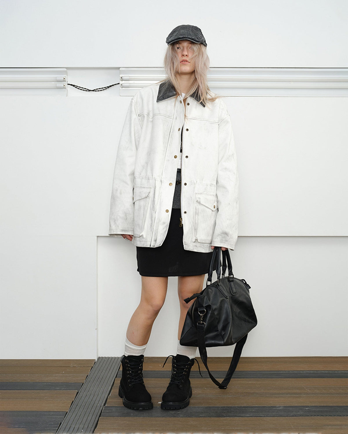 KREATE Aged Canvas Spliced Big-Pocket Jacket