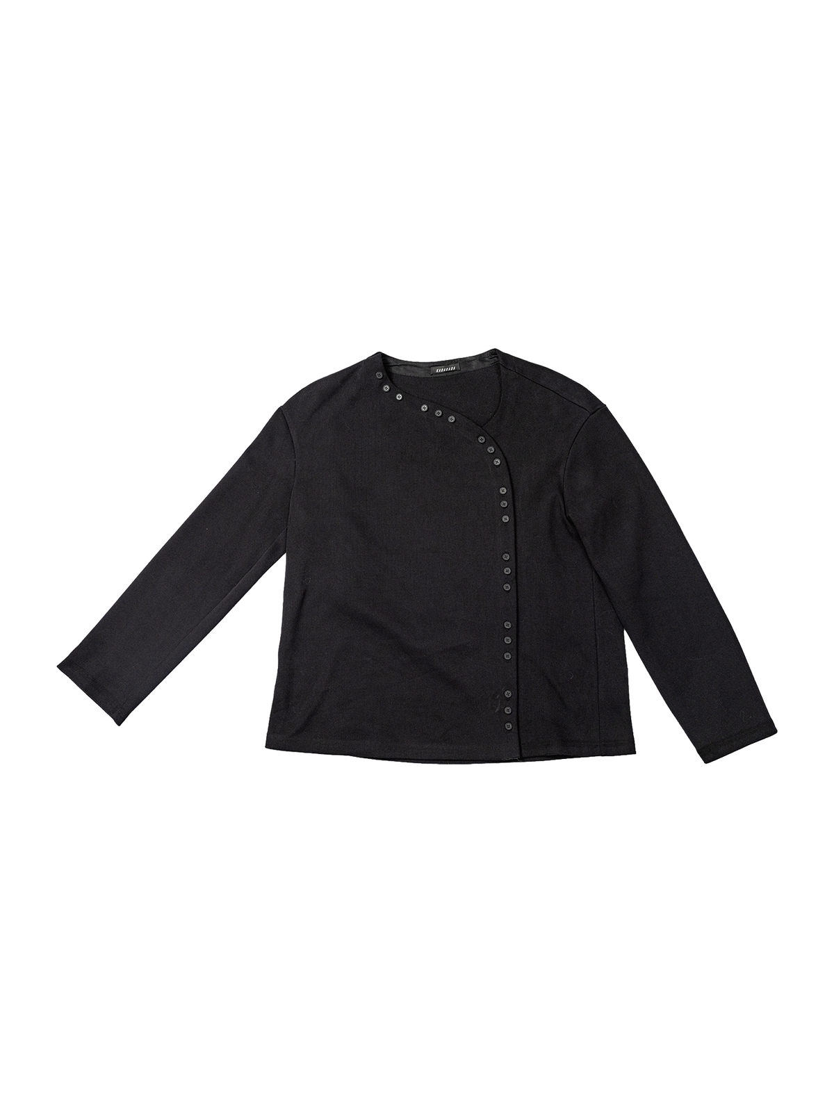 KADAKADA Buttoned Curved Placket Ribbed Knit Top