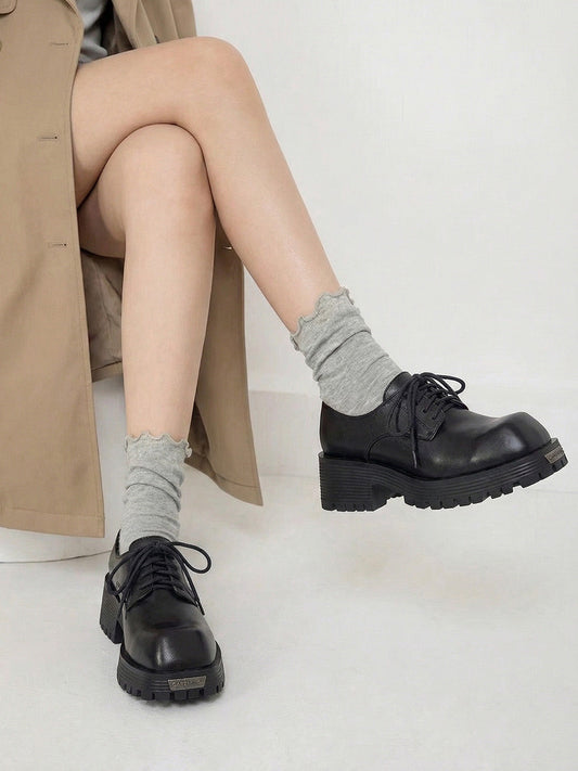 Black Classic Leather Derby Shoes