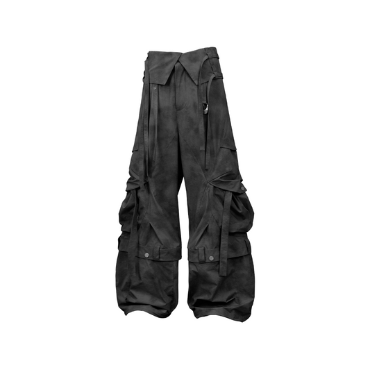 RELABEL Detachable Ruched Inverted Waist Cargo Pants
