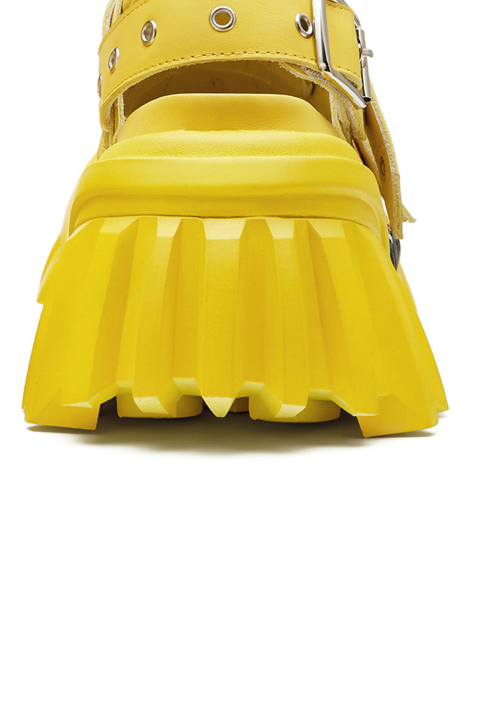 Yellow Metallic Punk Platform Sandals