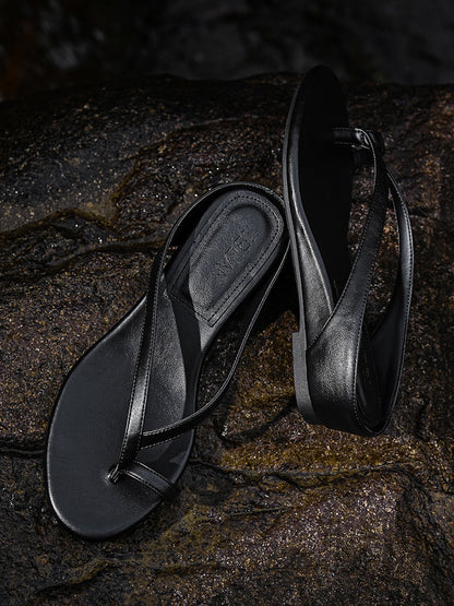 Toe Ring Wedge Flip-Flop Sandals