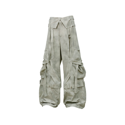 RELABEL Detachable Ruched Inverted Waist Cargo Pants