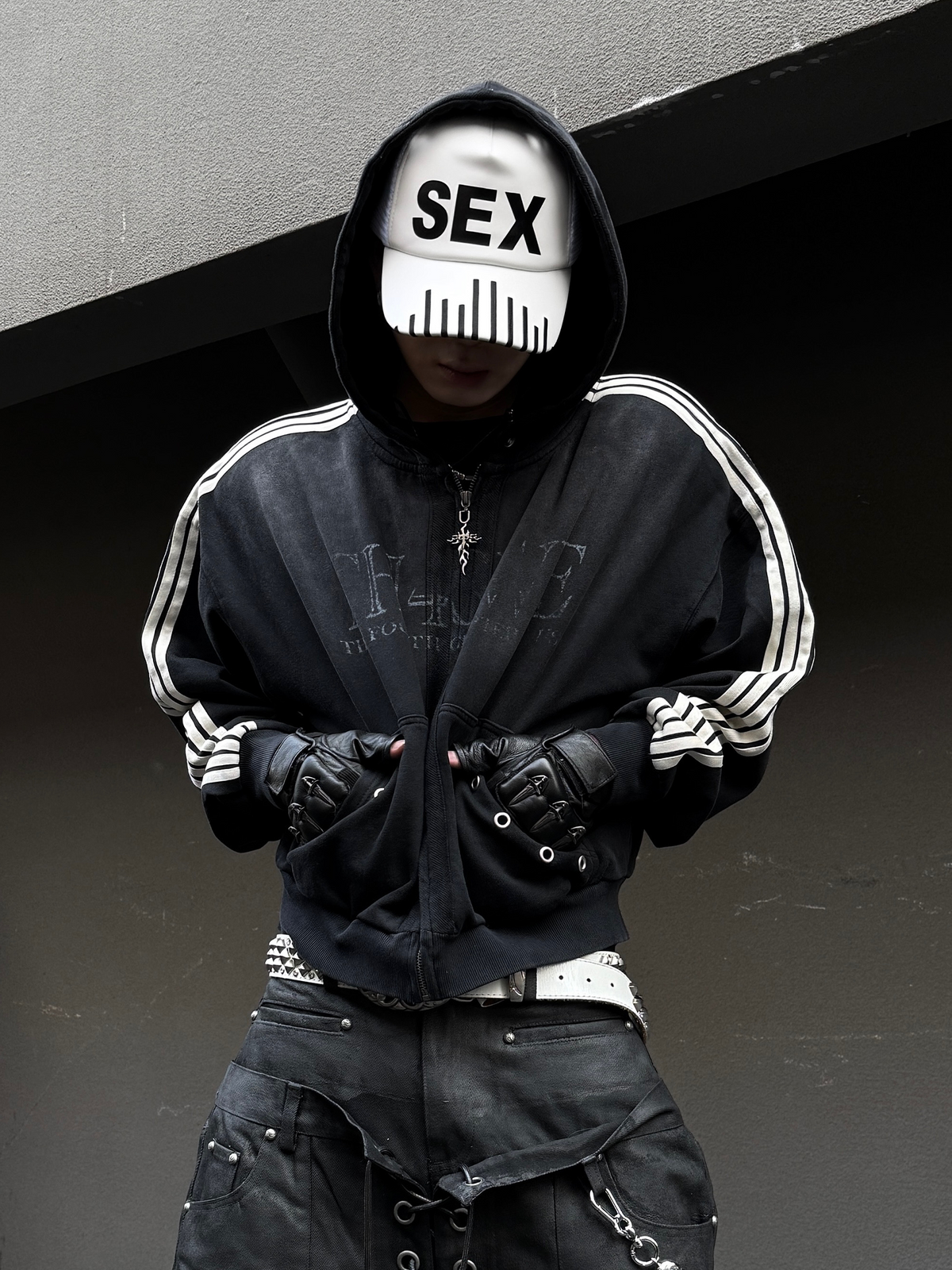 TH4SWE Washed Striped Hooded Jacket