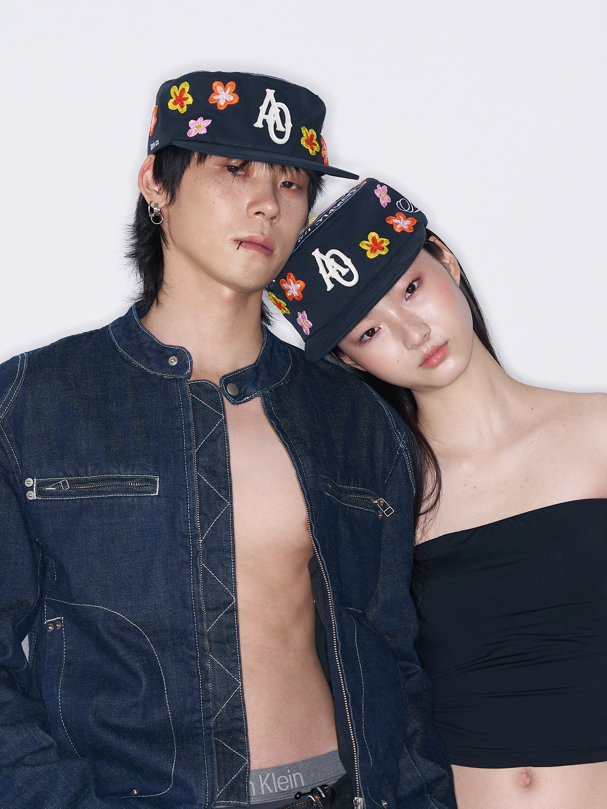 SANB Floral Embroidered Pillbox Cap