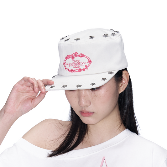 SANB Star-Studded Embroidered Pillbox Cap