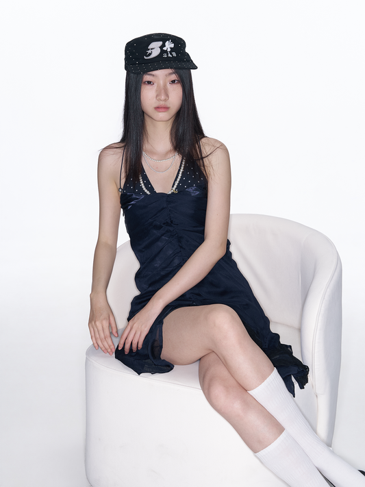 SANB Polka Dot Embroidered Pillbox Hat