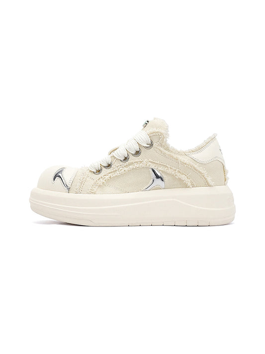 White Beluga Platform Skate Sneakers