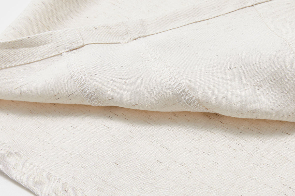 KREATE Contrast Collar Linen Half Shirt