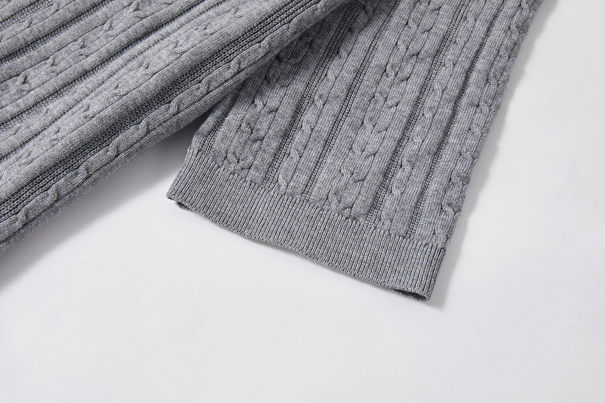 KREATE Faux Layered Cable-Knit Half Shirt