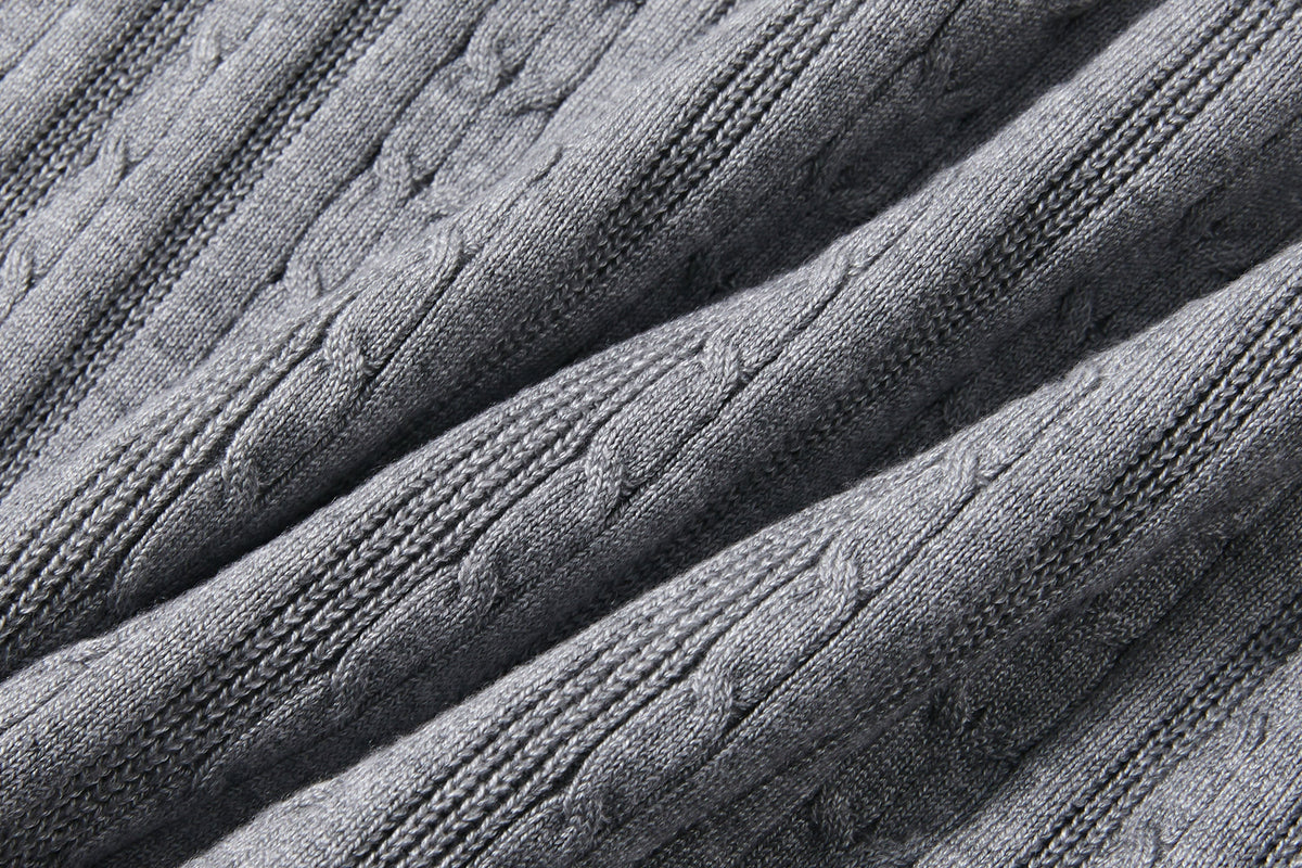 KREATE Faux Layered Cable-Knit Half Shirt