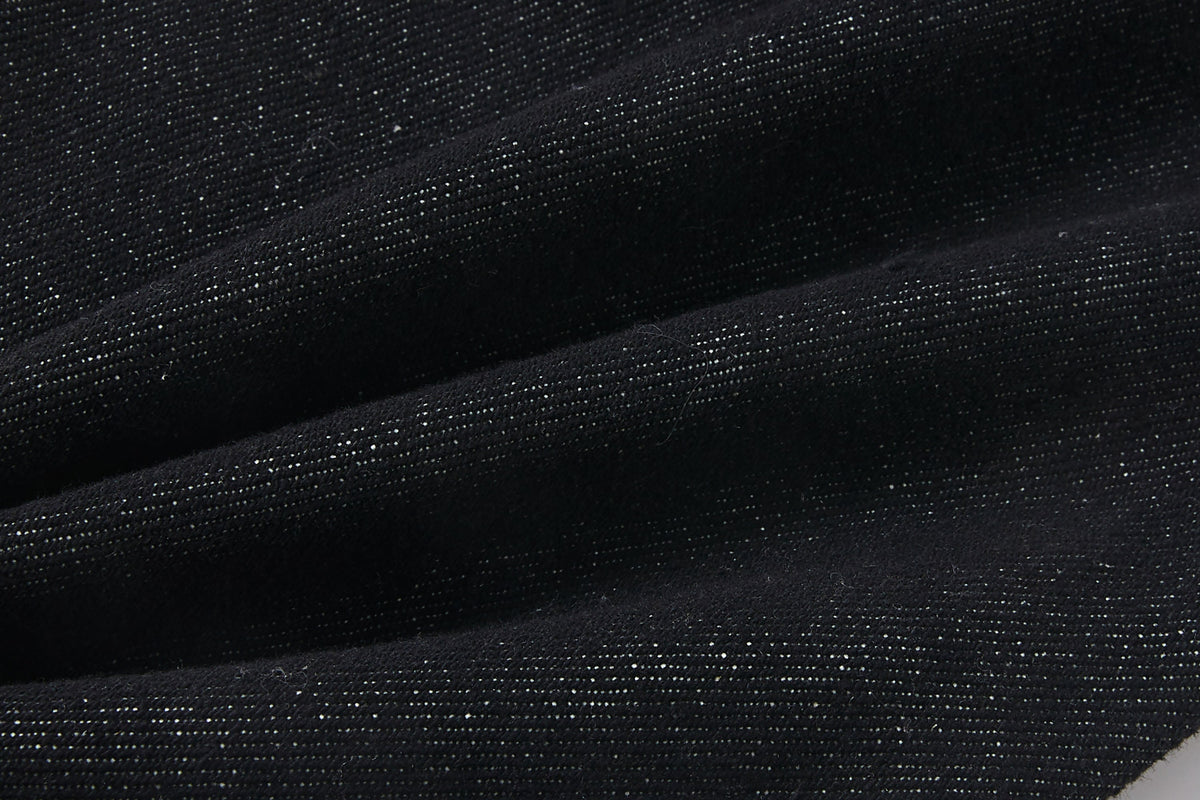 KREATE Contrast Stitched Flared Raw Denim Pants