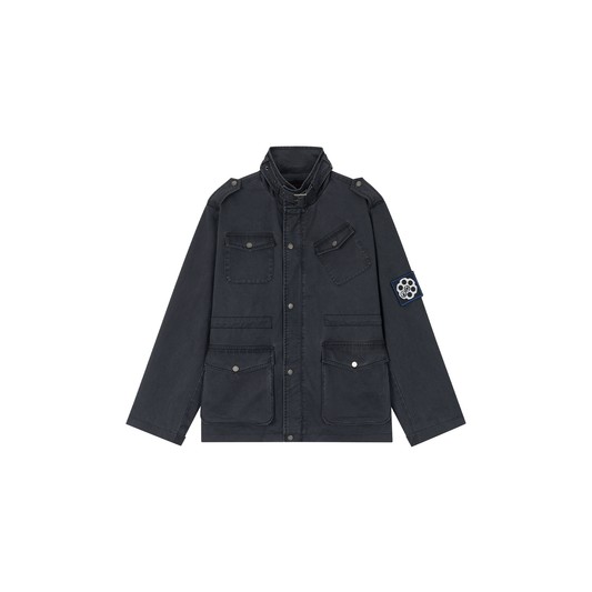 SAVAGEGROWTHWORLD Washed Canvas Multi-Pocket Utility Jacket