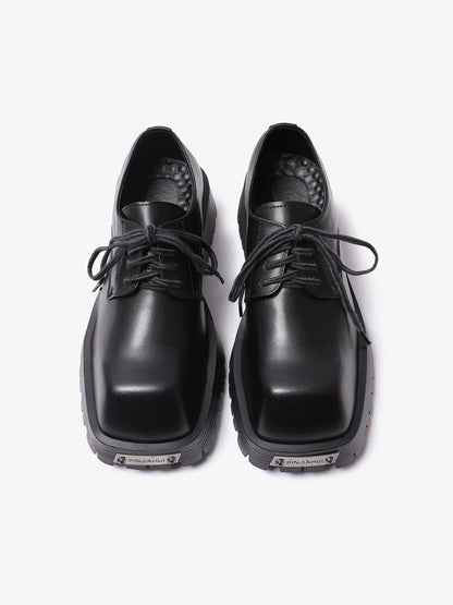 Black Classic Leather Derby Shoes