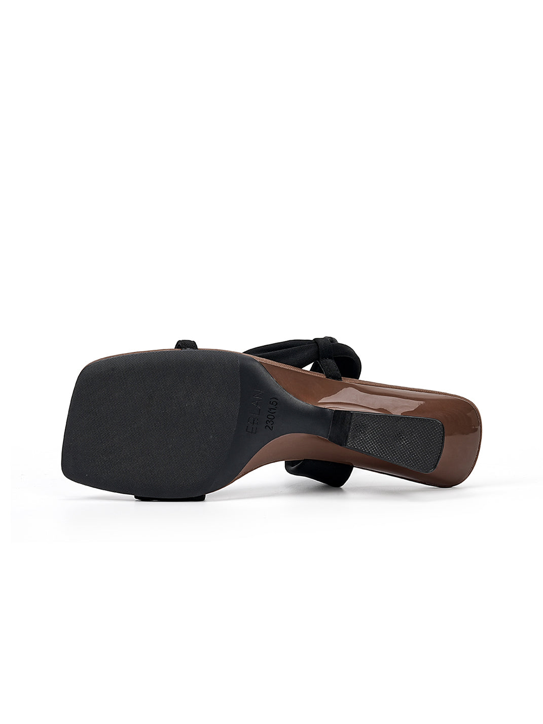 Toe-Loop Asymmetric Strap Sandals With Sculptural Heel