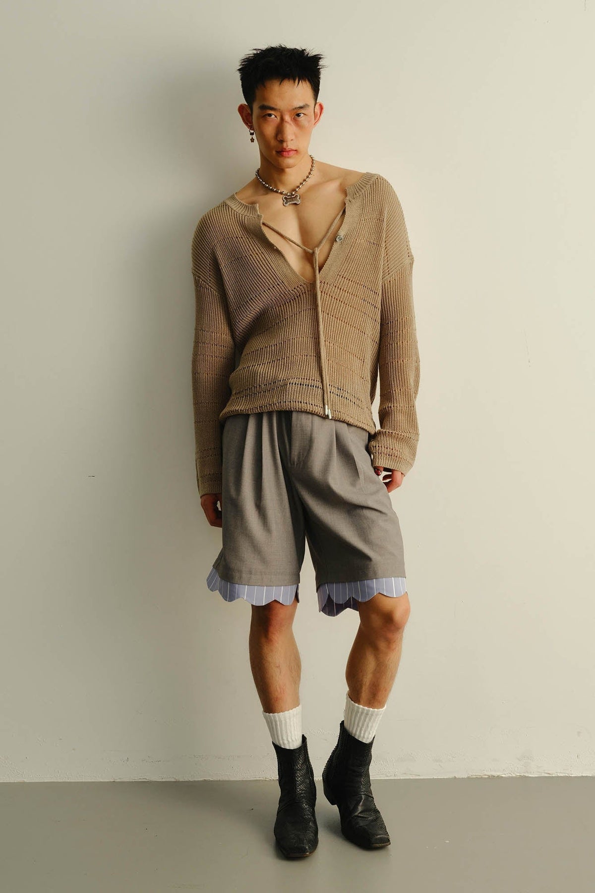 KADAKADA Open-Knit Drawstring Sweater