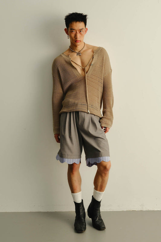KADAKADA Open-Knit Drawstring Sweater