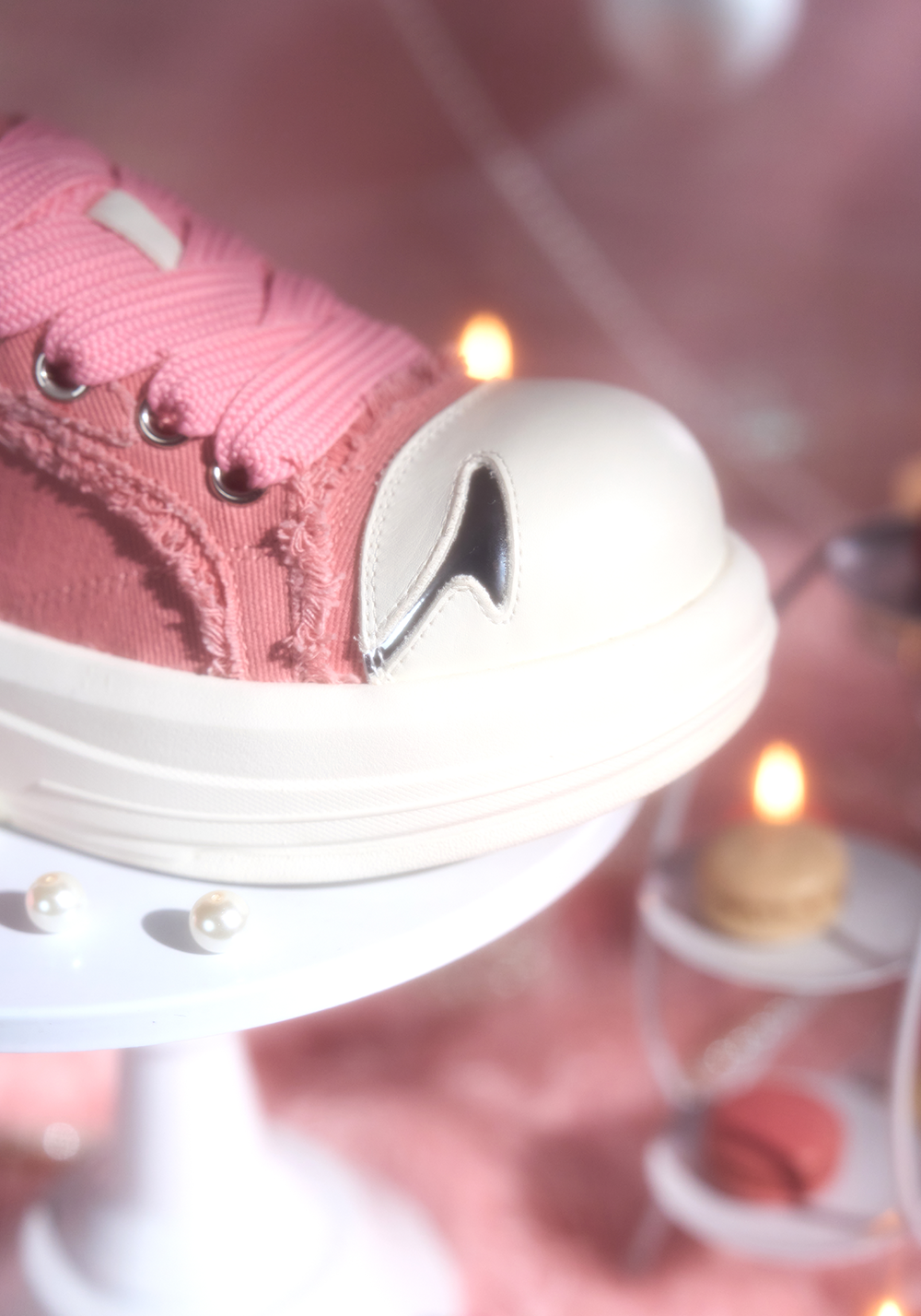 Pink Beluga Platform Skate Sneakers