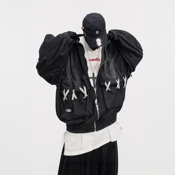 UUCSCC Retro Detachable-Sleeve Multi-Pocket Denim Jacket