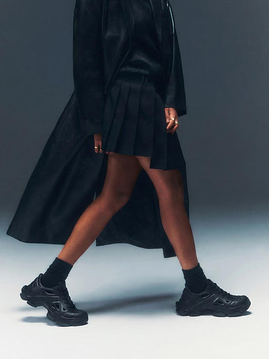 Black Time-Space Platform Clog Sneakers