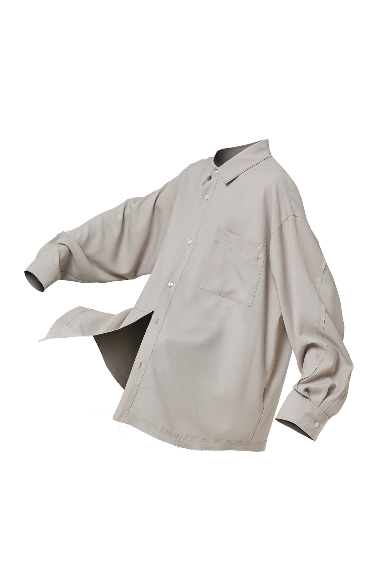 RELABEL Linen Blend Frayed Hem Shirt