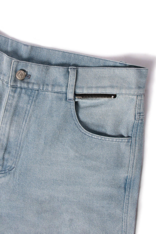 RELABEL Washed Puddled Wide-Leg Jeans