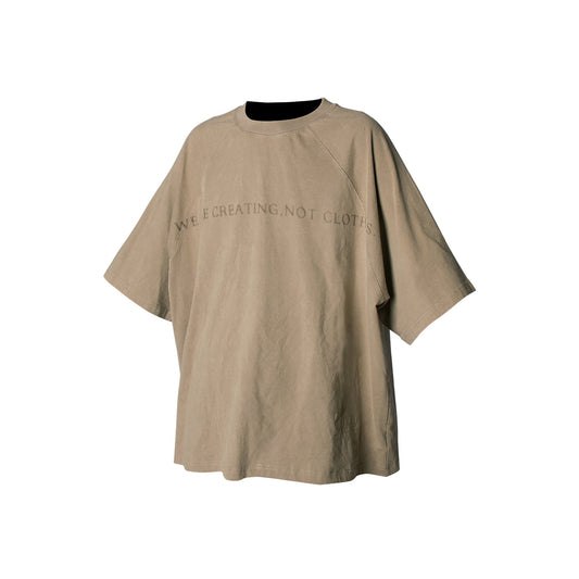 RELABEL Slogan Washed Spliced Raglan T-Shirt